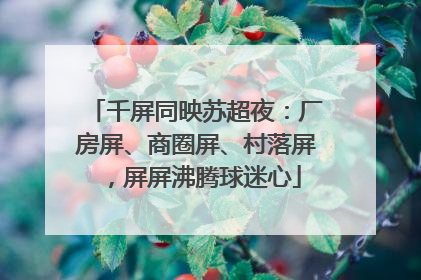 千屏同映苏超夜：厂房屏、商圈屏、村落屏，屏屏沸腾球迷心