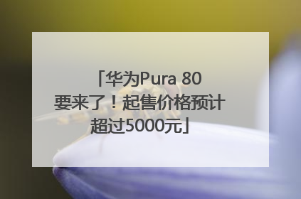 华为Pura 80要来了！起售价格预计超过5000元