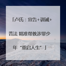 卢氏：宣告+训诫+普法 精准帮教涉罪少年“重启人生”