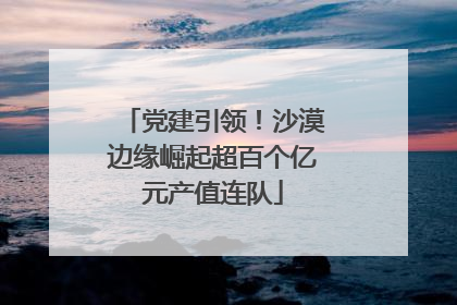 党建引领！沙漠边缘崛起超百个亿元产值连队