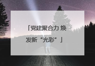 党建聚合力 焕发新“光彩”