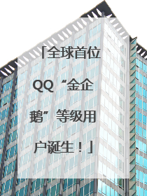 全球首位QQ“金企鹅”等级用户诞生！
