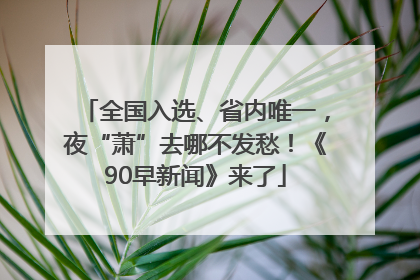 全国入选、省内唯一，夜“萧”去哪不发愁！《90早新闻》来了