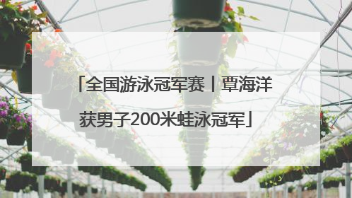 全国游泳冠军赛丨覃海洋获男子200米蛙泳冠军