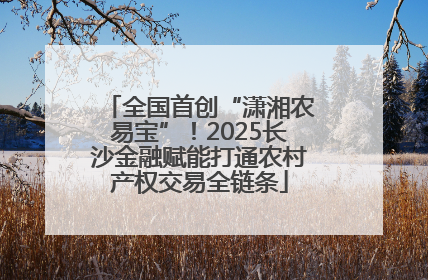 全国首创“潇湘农易宝”！2025长沙金融赋能打通农村产权交易全链条