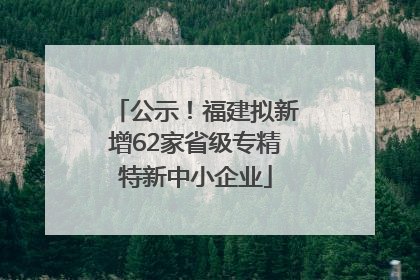 公示！福建拟新增62家省级专精特新中小企业
