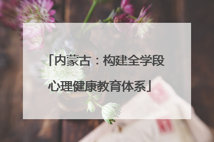内蒙古：构建全学段心理健康教育体系