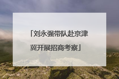 刘永强带队赴京津冀开展招商考察