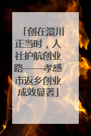 创在澴川正当时，人社护航创业路——孝感市返乡创业成效显著