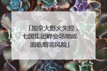 加拿大野火失控，七国集团峰会场地或面临烟雾风险