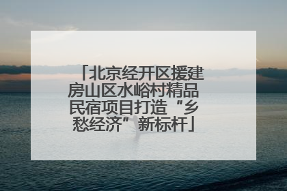 北京经开区援建房山区水峪村精品民宿项目打造“乡愁经济”新标杆