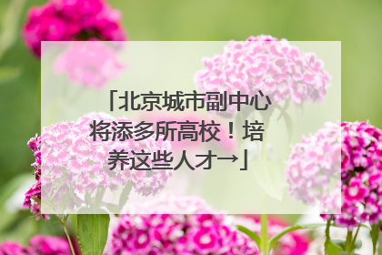 北京城市副中心将添多所高校！培养这些人才→