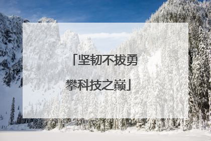 坚韧不拔勇攀科技之巅