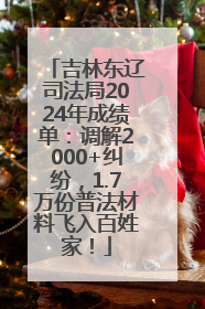 吉林东辽司法局2024年成绩单：调解2000+纠纷，1.7万份普法材料飞入百姓家！
