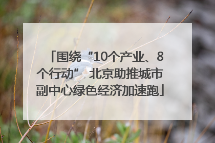 围绕“10个产业、8个行动” 北京助推城市副中心绿色经济加速跑