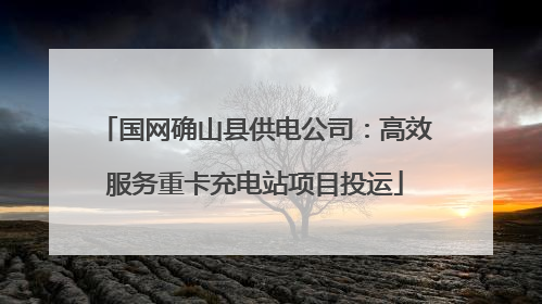 国网确山县供电公司：高效服务重卡充电站项目投运