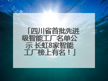 四川省首批先进级智能工厂名单公示 长虹8家智能工厂榜上有名！