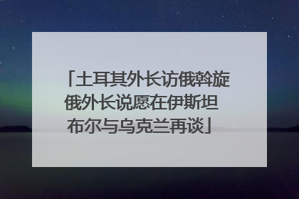 土耳其外长访俄斡旋 俄外长说愿在伊斯坦布尔与乌克兰再谈