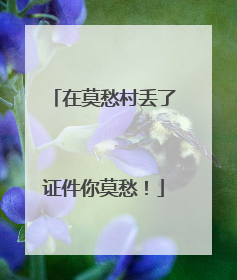 在莫愁村丢了证件你莫愁！