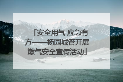 安全用气 应急有方——杨园城管开展燃气安全宣传活动