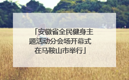 安徽省全民健身主题活动分会场开幕式在马鞍山市举行