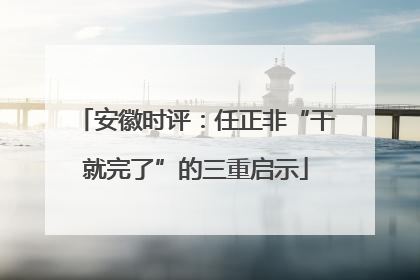 安徽时评：任正非“干就完了”的三重启示