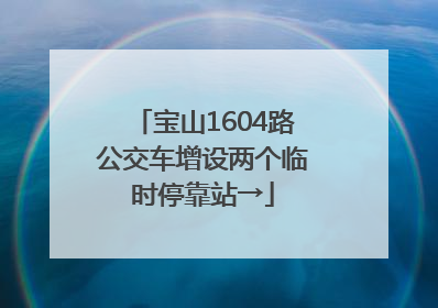 宝山1604路公交车增设两个临时停靠站→