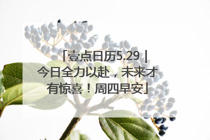 壹点日历5.29｜今日全力以赴，未来才有惊喜！周四早安