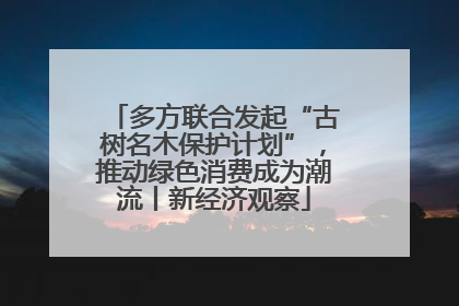 多方联合发起“古树名木保护计划”，推动绿色消费成为潮流丨新经济观察