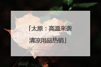 太原：高温来袭 清凉用品热销