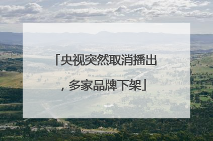央视突然取消播出，多家品牌下架
