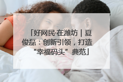 好网民·在潍坊｜夏俊磊：创新引领，打造“幸福码头”典范