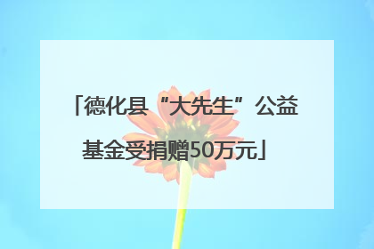 德化县“大先生”公益基金受捐赠50万元