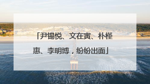 尹锡悦、文在寅、朴槿惠、李明博，纷纷出面