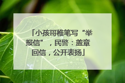 小孩哥稚笔写“举报信”，民警：盖章回信，公开表扬