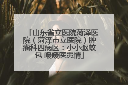 山东省立医院菏泽医院（菏泽市立医院）肿瘤科四病区：小小驱蚊包 暖暖医患情