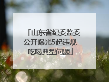 山东省纪委监委公开曝光5起违规吃喝典型问题