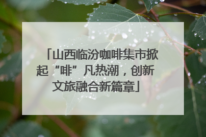 山西临汾咖啡集市掀起“啡”凡热潮，创新文旅融合新篇章