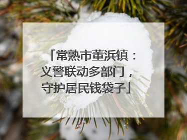 常熟市董浜镇：义警联动多部门，守护居民钱袋子