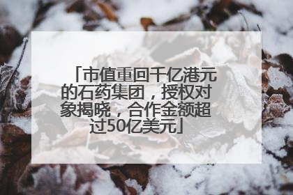 市值重回千亿港元的石药集团，授权对象揭晓，合作金额超过50亿美元