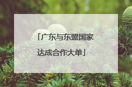 广东与东盟国家达成合作大单