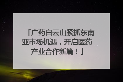 广药白云山紧抓东南亚市场机遇，开启医药产业合作新篇！