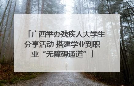广西举办残疾人大学生分享活动 搭建学业到职业“无障碍通道”