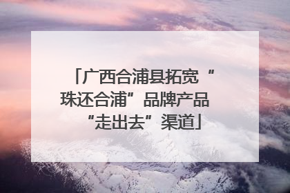 广西合浦县拓宽“珠还合浦”品牌产品“走出去”渠道