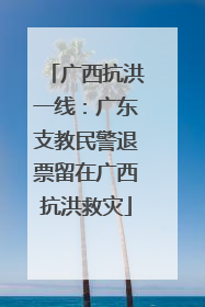 广西抗洪一线：广东支教民警退票留在广西抗洪救灾