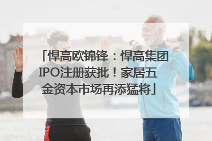 悍高欧锦锋：悍高集团IPO注册获批！家居五金资本市场再添猛将