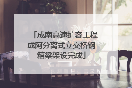 成南高速扩容工程成阿分离式立交桥钢箱梁架设完成
