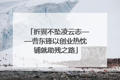 折翼不坠凌云志——曹东锋以创业热忱铺就助残之路
