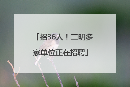 招36人！三明多家单位正在招聘