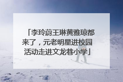 李玲蔚王琳黄雅琼都来了，元老明星进校园活动走进文龙巷小学